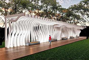 公園異形景觀廊架景區創意單臂廊架圖片